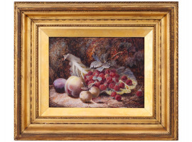 ENGLISH FRUIT STILL LIFE PAINTING BY OLIVER CLARE