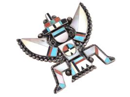 NATIVE AMERICAN STYLE KACHINA DANCER SILVER BOLO