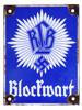 WWII NAZI GERMAN ERA BLOCKWART ENAMEL IRON SIGN PIC-0