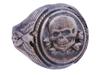 WWII NAZI GERMAN WAFFEN SS TOTENKOPF SIGNET RING PIC-1