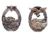 WWII NAZI GERMAN THIRD REICH PANZER E BOAT BADGES PIC-0