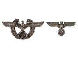 WWII NAZI GERMAN THIRD REICH POLICE EAGLE CAP BADGES