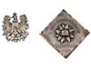 POLISH EAGLE MILITARY BADGE AND GERMAN PLAQUE PIC-0