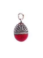 RUSSIAN 88 SILVER ENAMEL AND DIAMONDS EGG PENDANT