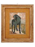 ITALIAN PIETRA DURA HORSE PICTURE AFTER FRANZ MARC