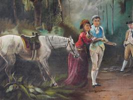 ANTIQUE DUEL OIL PAINTING AFTER LASLETT JOHN POTT