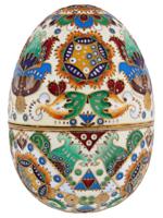 RUSSIAN 88 GILT SILVER AND ENAMEL EASTER EGG BOX