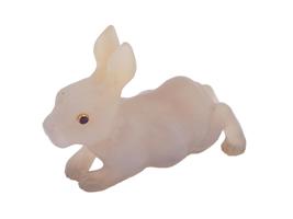 RUSSIAN CHALCEDONY CARVED FIGURE OF A RABBIT