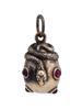 RUSSIAN 88 SILVER RUBY FIGURAL SNAKE EGG PENDANT PIC-0