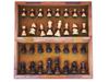 VINTAGE CHESS BOARD WITH CARVED WOOD GAME PIECES PIC-4