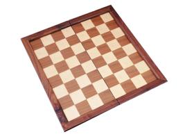 VINTAGE CHESS BOARD WITH CARVED WOOD GAME PIECES