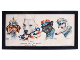 WWI POLITICAL DOGS LITHOGRAPH BY WALLACE ROBINSON