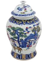 LARGE CHINESE REPUBLIC PERIOD LIDDED PORCELAIN JAR