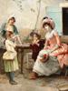 FRENCH GENRE SCENE OIL PAINTING BY EMILE PINCHART PIC-1