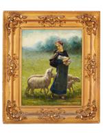 SWEDISH LAMB OIL PAINTING BY FERDINAND STOOPENDAAL