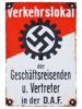 WWII NAZI GERMAN LABOUR FRONT ENAMEL IRON STREET SIGN PIC-0