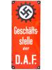 WWII NAZI GERMAN LABOUR FRONT ENAMEL IRON STREET SIGN PIC-0