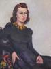 MID CENTURY FEMALE PORTRAIT OIL PAINTING SIGNED PIC-1