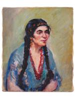 MID CENT FEMALE PORTRAIT OIL ON CANVAS PAINTING