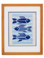 LIMITED EDITION COLOR LINOCUT FISH BY DAVID MALL