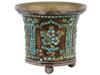 ANTIQUE PERSIAN STEEL TURQUOISE AND RUBY HOOKAH CUP PIC-1