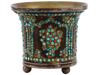 ANTIQUE PERSIAN STEEL TURQUOISE AND RUBY HOOKAH CUP PIC-3
