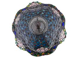 TIFFANY STYLE LEADED GLASS ROSE FLOWER TABLE LAMP