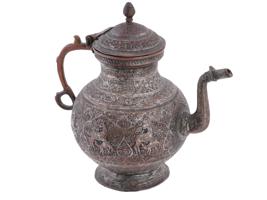 19TH C ANTIQUE ISLAMIC OTTOMAN TURKEY COPPER JUG