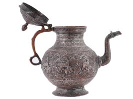 19TH C ANTIQUE ISLAMIC OTTOMAN TURKEY COPPER JUG