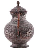 19TH C ANTIQUE ISLAMIC OTTOMAN TURKEY COPPER JUG