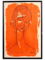 MODIGLIANI FRENCH FEMALE PORTRAIT COLOR SERIGRAPH