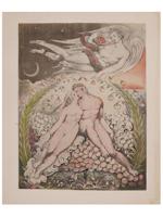 RELIGIOUS ENGLISH COLORED PRINT BY WILLIAM BLAKE