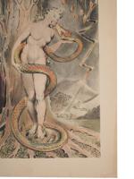 RELIGIOUS ENGLISH COLORED PRINT BY WILLIAM BLAKE