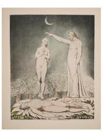 RELIGIOUS ENGLISH COLORED PRINT BY WILLIAM BLAKE
