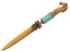 RUSSIAN GILT SILVER ENAMEL RUBY STONE LETTER OPENER PIC-1