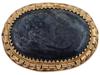 EARLY 20TH C GILT SILVER BLUE AGATE STONE BROOCH PIC-1