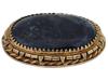 EARLY 20TH C GILT SILVER BLUE AGATE STONE BROOCH PIC-2