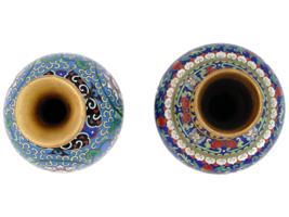 CHINESE FLORAL CLOISONNE ENAMEL OVER BRASS VASES