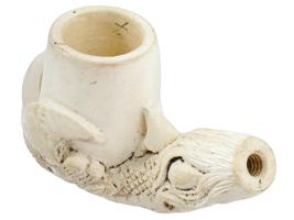 ANTIQUE CARVED MEERSCHAUM PIPE IN CASE