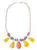 VINTAGE CHAIN NECKLACE WITH NATURAL AMBER CHARMS PIC-1