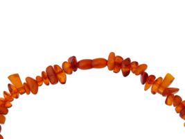 VINTAGE MIXED NATURAL AMBER BEADED NECKLACE