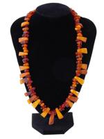 VINTAGE MIXED NATURAL AMBER BEADED NECKLACE