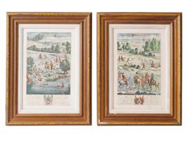 ENGLISH HAND COLOR ENGRAVINGS AFTER RICHARD BLOME