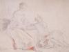 ATTR ANTOINE WATTEAU FRENCH SKETCH PENCIL PAINTING PIC-1
