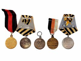 GROUP OF 5 ORIGINAL ANTIQUE IMPERIAL RUSSIAN MEDALS