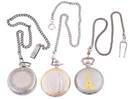 VINTAGE COLIBRI ZHONGFA POCKET WATCHES WITH CHAINS