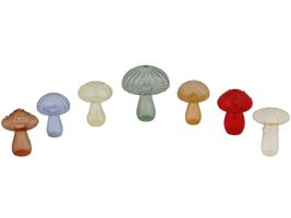 VINTAGE COLOR GLASS MUSHROOMS VASES WITH PIERCED TOPS