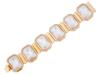 JUDITH LEIBER PAPA GEM GOLD PLATED LINK BRACELET PIC-3