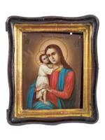 ANTIQUE RUSSIAN ICON RECOVERY OF THE DEAD FRAMED