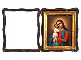 ANTIQUE RUSSIAN ICON RECOVERY OF THE DEAD FRAMED